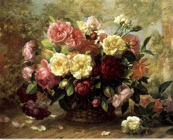 Floral, beautiful classical still life of flowers.085